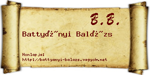 Battyányi Balázs névjegykártya
